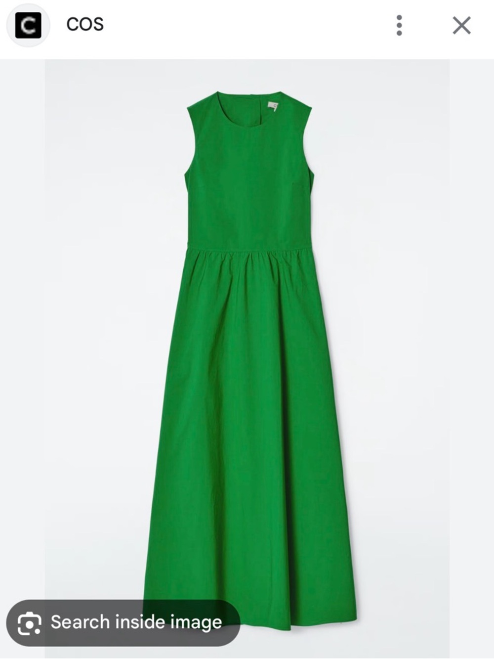 COS Bright Green Women's Maxi Dress with back cutout